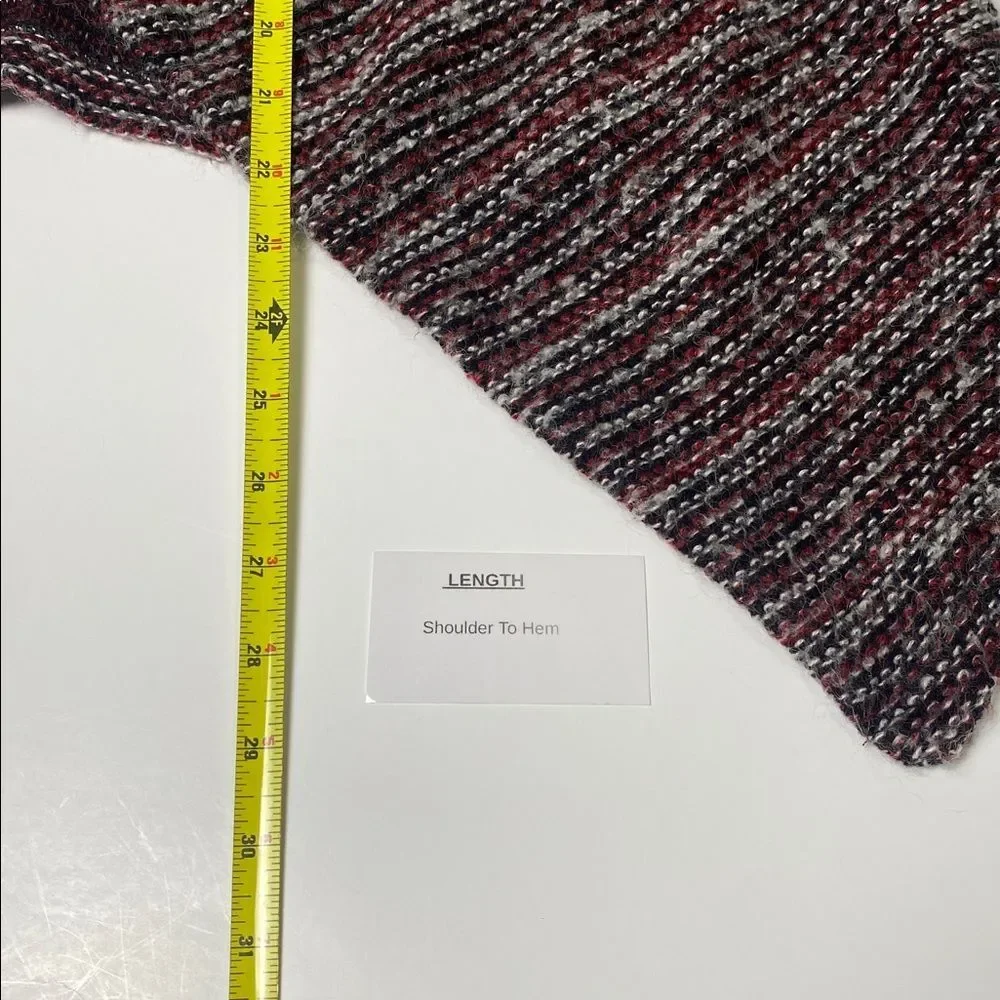 Lucky BrandWool Blend Drapped Asymmetrical Open Front Knit Cardigan Women Size M